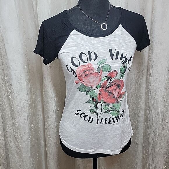 Good Vibes White Black T-Shirt - Picture 6 of 8